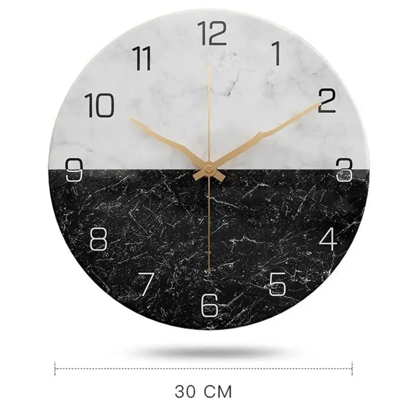 Zegar ścienny efekt marmuru - nowoczesny design 30 cm