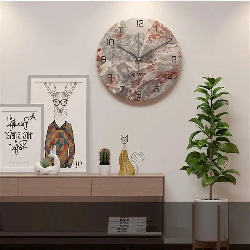 Zegar ścienny efekt marmuru - nowoczesny design 30 cm