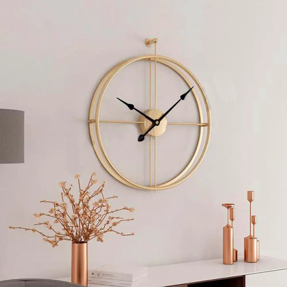 Zegar ścienny pierścienie sferyczne metalowy retro 50 cm