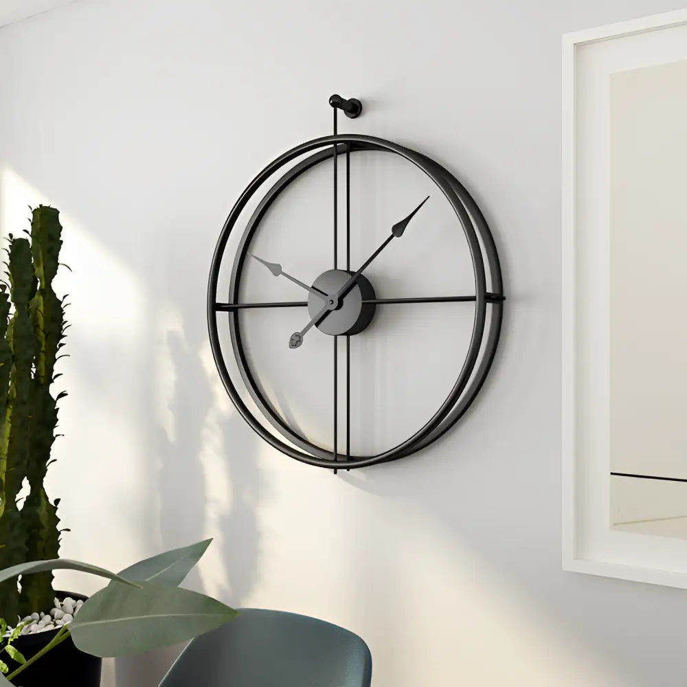Metalowy zegar ścienny 50 cm styl industrialny do salonu