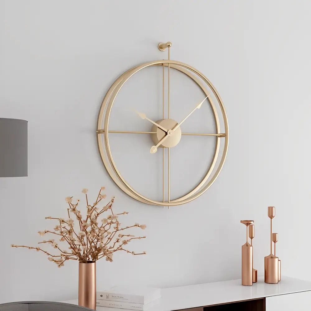 Zegar ścienny pierścienie sferyczne metalowy retro 50 cm