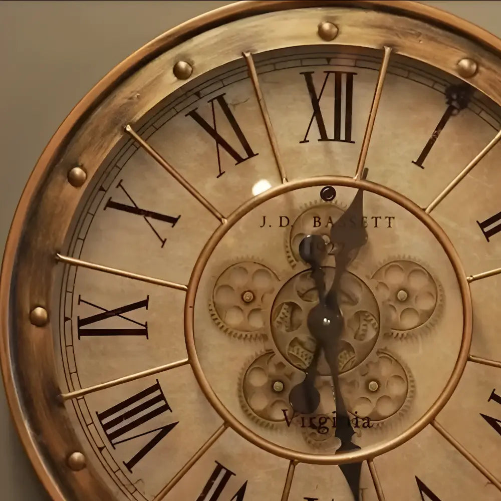 Zegar ścienny vintage metalowy cichy mechanizm kwarcowy