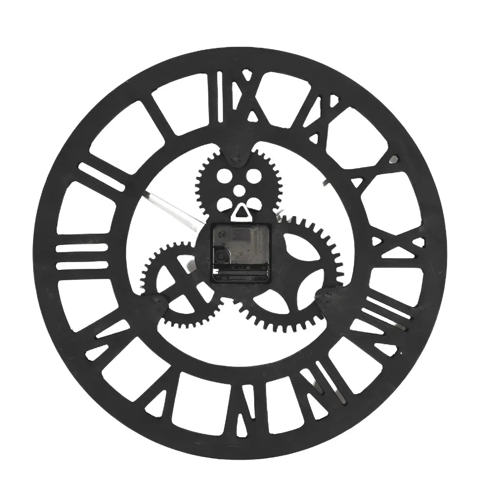 Zegar ścienny steampunk z drewnianymi zębatkami 3D