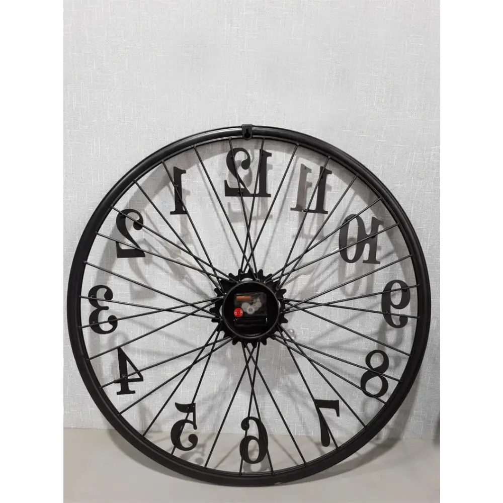 Zegar ścienny koło vintage z zębatkami - średnica 60 cm