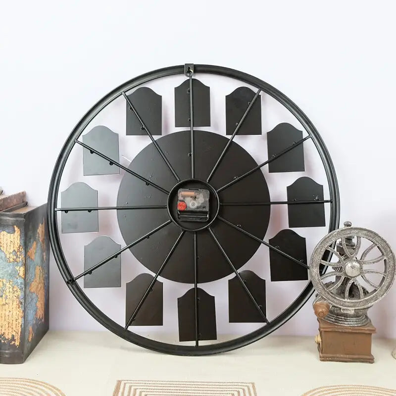 Metalowy zegar dekoracyjny vintage na ścianę 50 cm