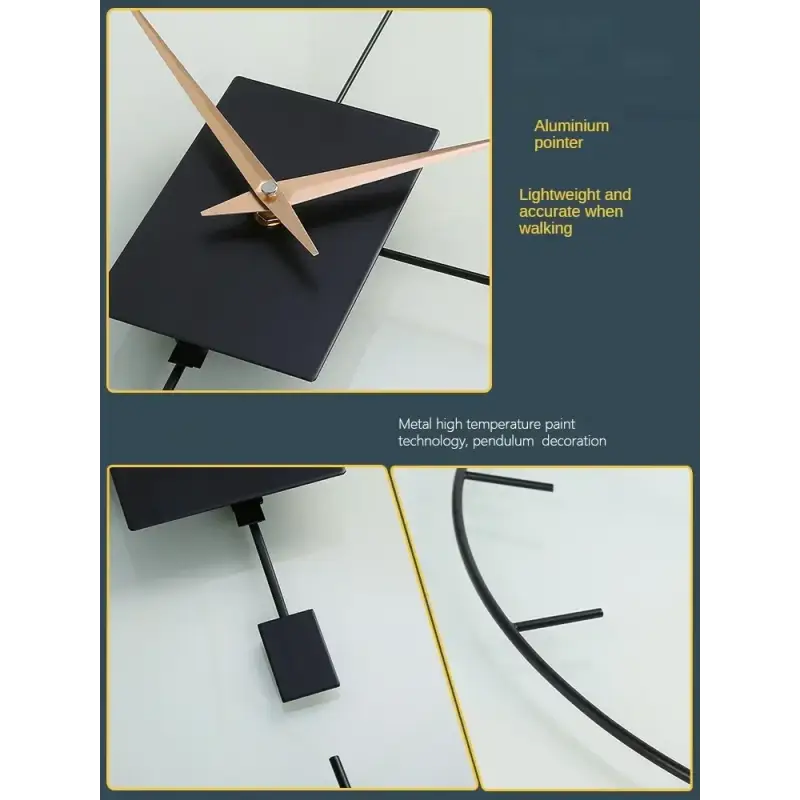 Zegar ścienny czarny nowoczesny - minimalistyczny design metalowy