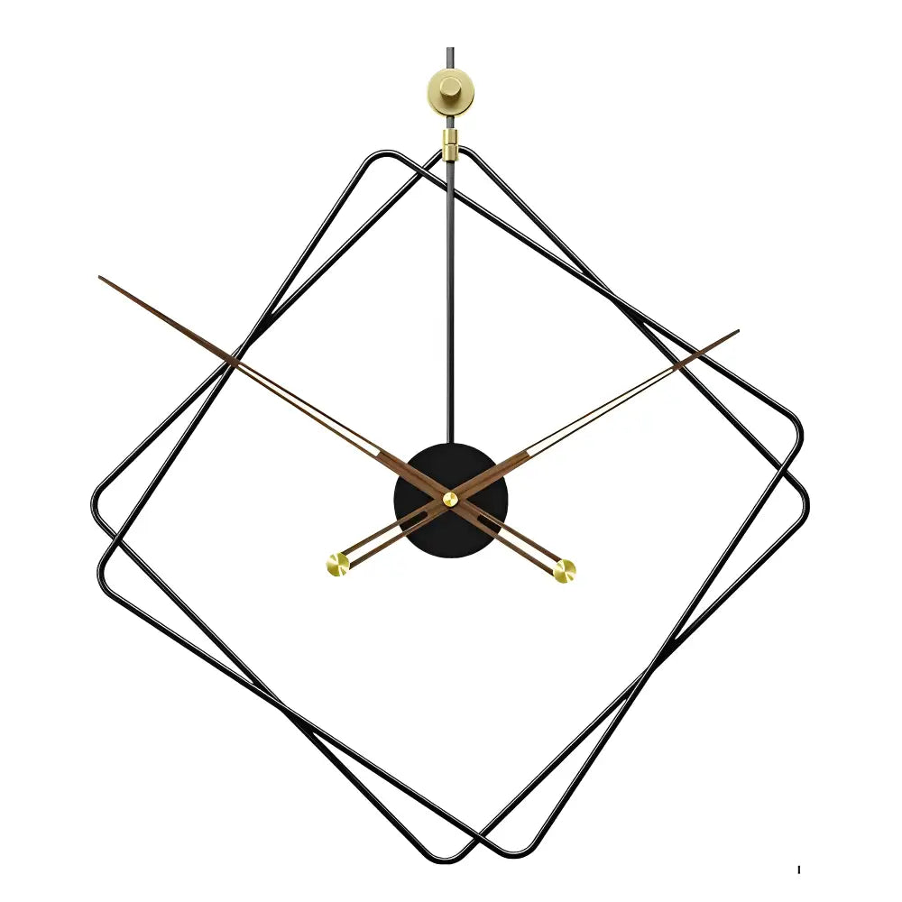 Zegar ścienny romb metalowy cichy nowoczesny design