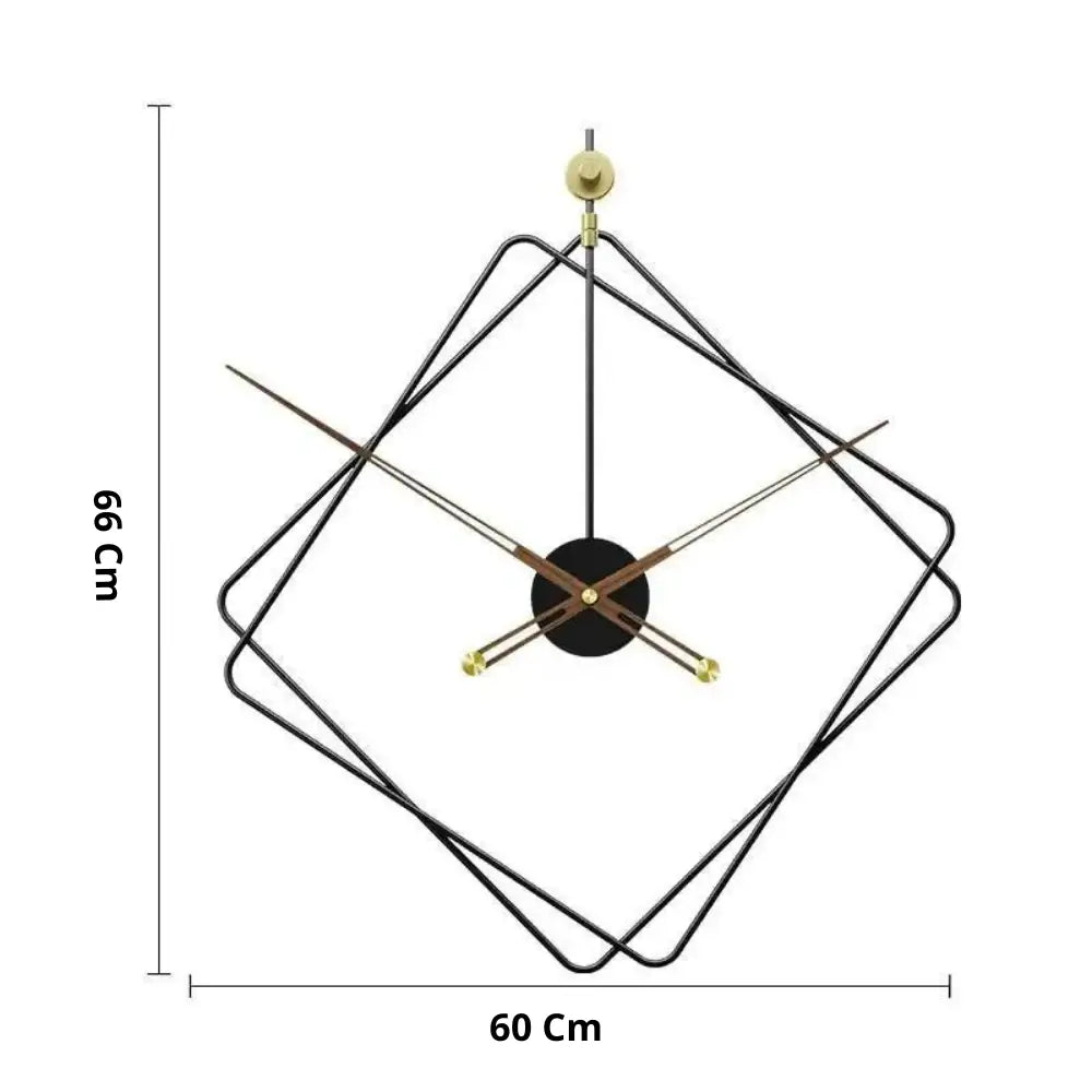 Zegar ścienny romb metalowy cichy nowoczesny design