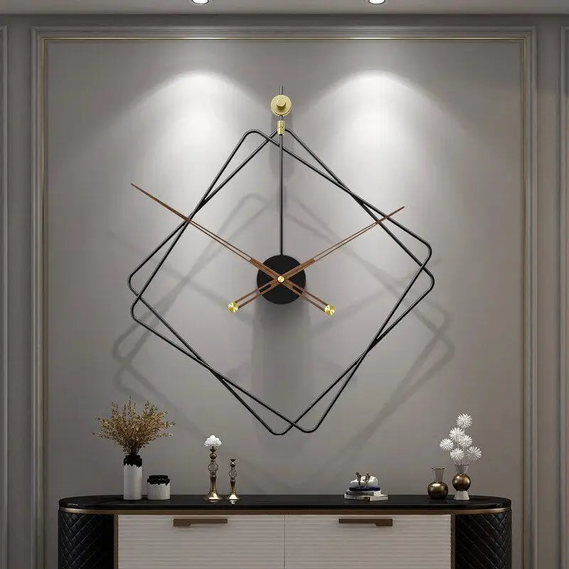 Zegar ścienny romb metalowy cichy nowoczesny design