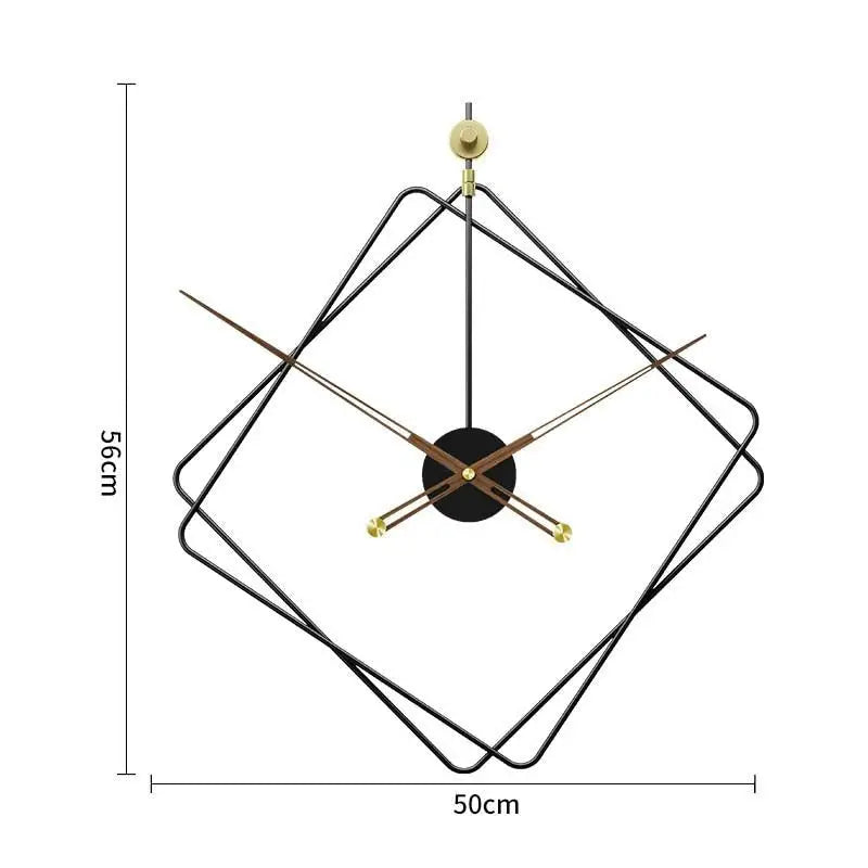 Zegar ścienny romb metalowy cichy nowoczesny design