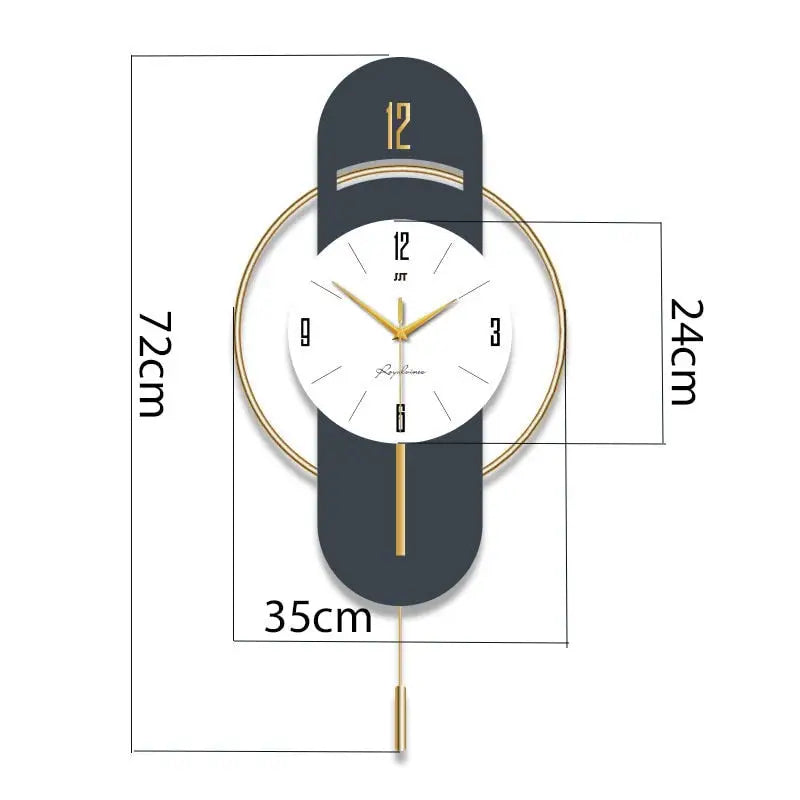 Zegar ścienny design z akrylu i metalu - cichy mechanizm kwarcowy