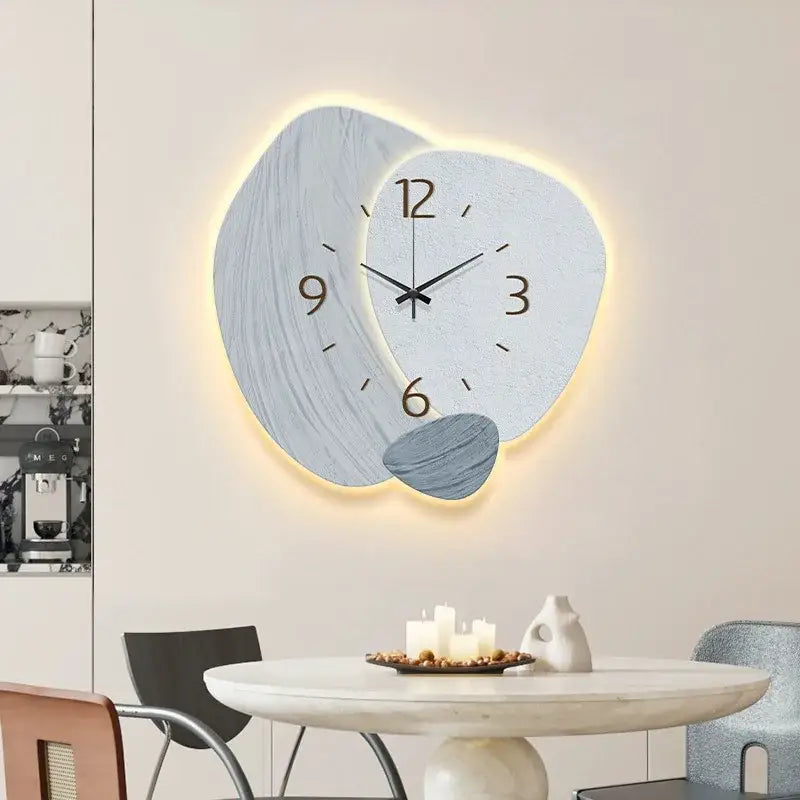 ZEGAR ŚCIENNY 3D LED | NOWA SÓL - Niebieski pastelowy / 40x40cm