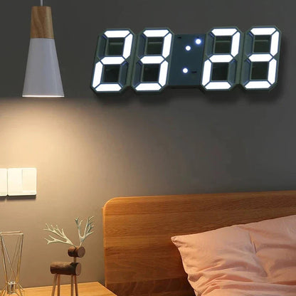 Wyświetlacz cyfrowy zegara z datą i temperaturą w trybie nocnym