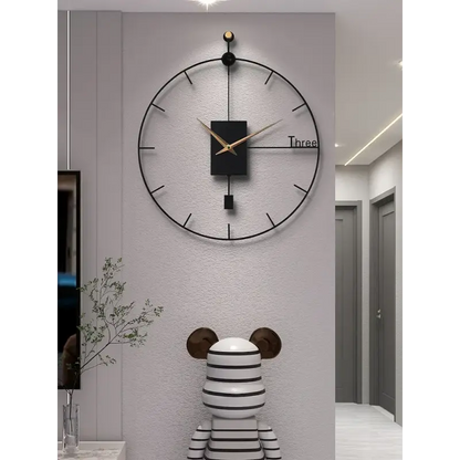 Czarny zegar metalowy design industrialny loft