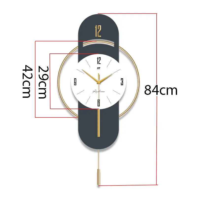 Zegar ścienny design z akrylu i metalu - cichy mechanizm kwarcowy