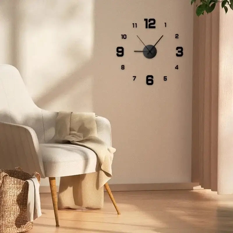 ZEGAR ŚCIENNY DIY DUŻY NAKLEJANY | POLKOWICE