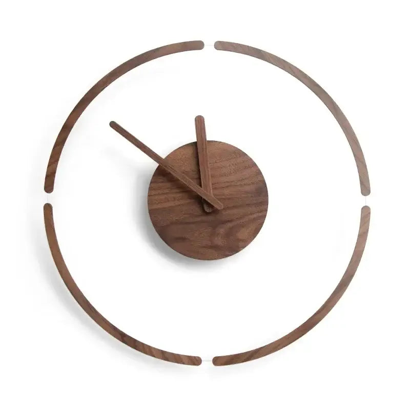 ZEGAR SCIENNY DREWNIANY NOWOCZESNY | CHELM - Drewno orzechowe / 35cm