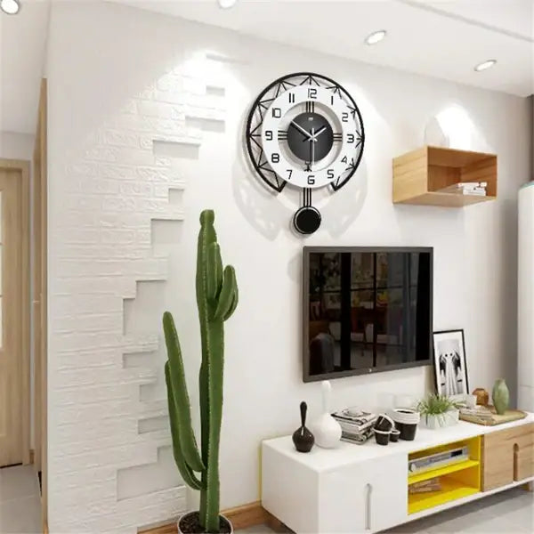 ZEGAR SCIENNY LOFT 40 CM | OPOLE - Czarno-biały