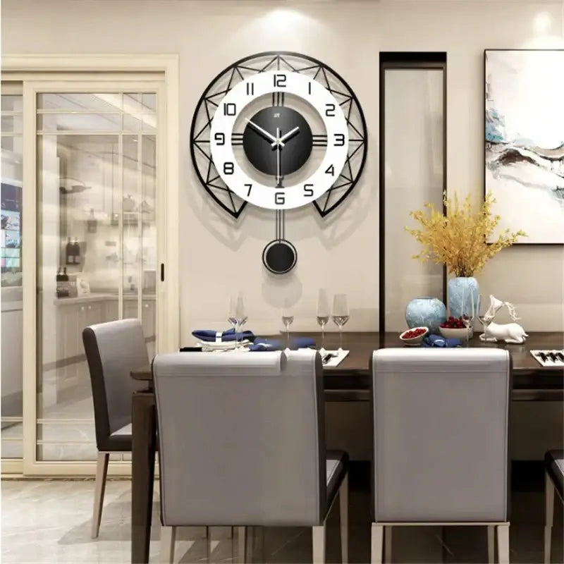 ZEGAR SCIENNY LOFT 40 CM | OPOLE - Czarno-biały