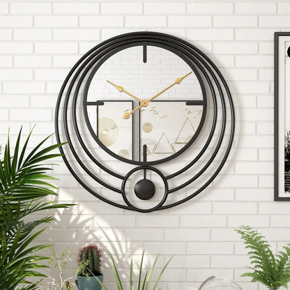 Zegar ścienny lustrzany okrągły 50 cm - czarny lub złoty