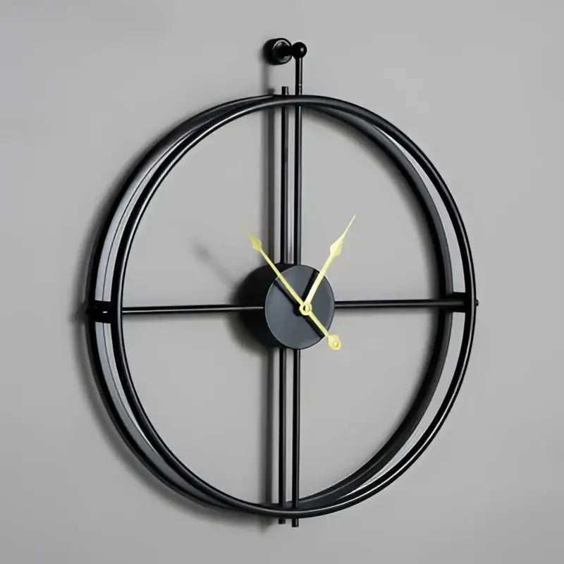 ZEGAR SCIENNY W STYLU LOFT | SIEMIANOWICE SLASKIE - Czarny czarne wskazówki / 55 cm