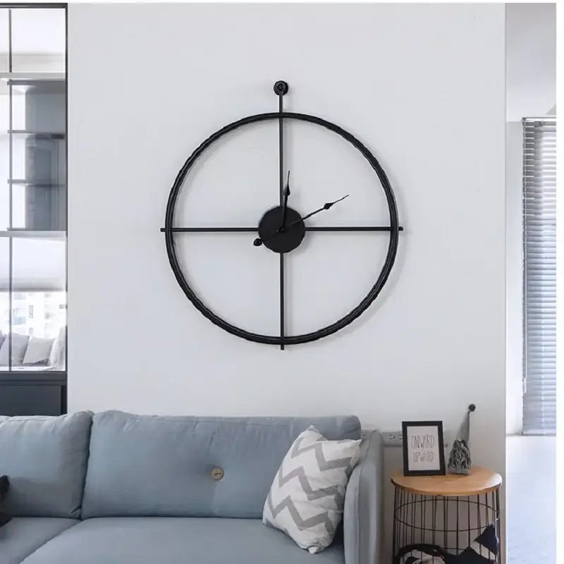 ZEGAR SCIENNY W STYLU LOFT | SIEMIANOWICE SLASKIE - Czarny złote wskazówki / 55 cm