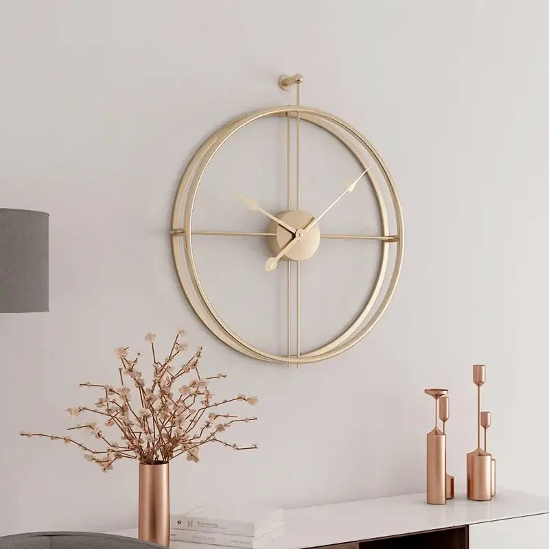 ZEGAR SCIENNY W STYLU LOFT | SIEMIANOWICE SLASKIE - Złoty czarne wskazówki / 55 cm