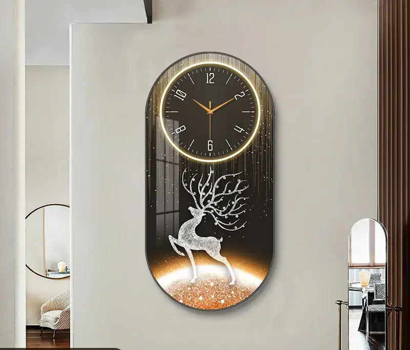 ZEGAR SCIENNY Z JELENIEM | ZIELONA GORA - 7 / 30cm x 60cm