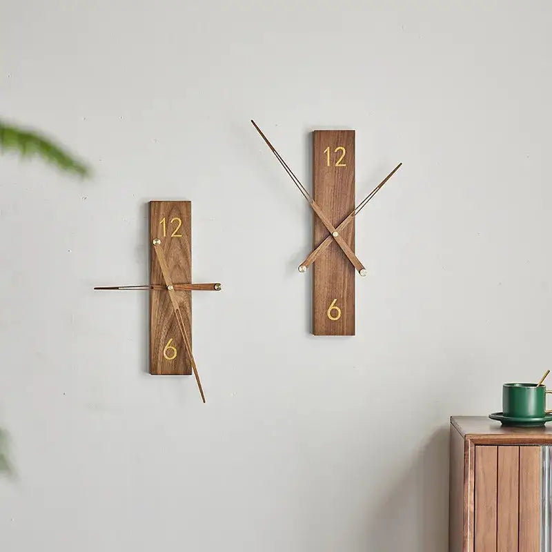 Zegar ścienny z litego drewna - nowoczesny design naturalny