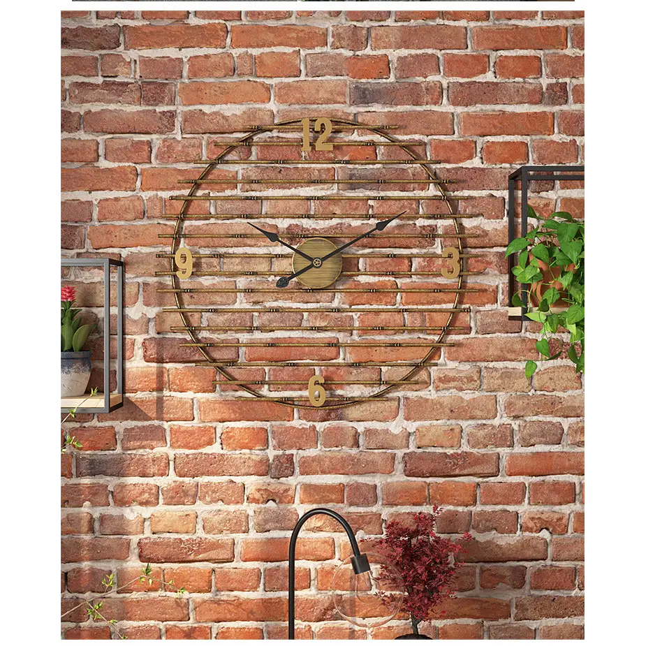 Zegar ścienny złoty metalowy 50 cm - elegancki i cichy