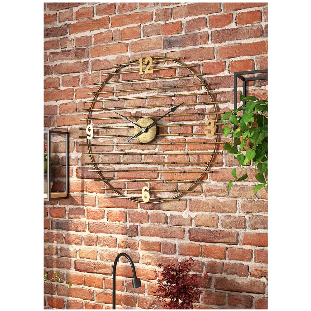 Zegar ścienny złoty metalowy 50 cm - elegancki i cichy