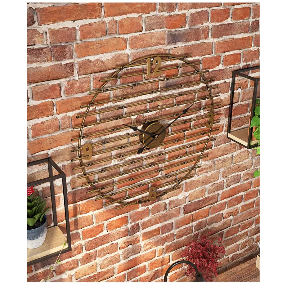 Zegar ścienny złoty metalowy 50 cm - elegancki i cichy