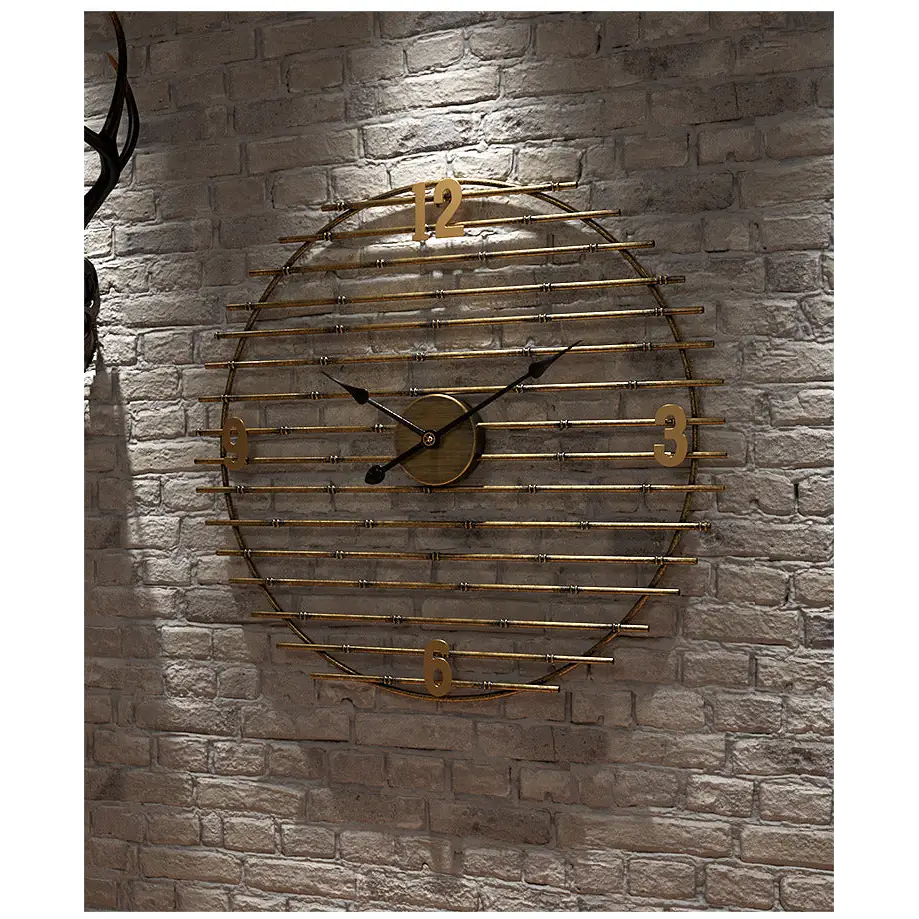 Zegar ścienny złoty metalowy 50 cm - elegancki i cichy
