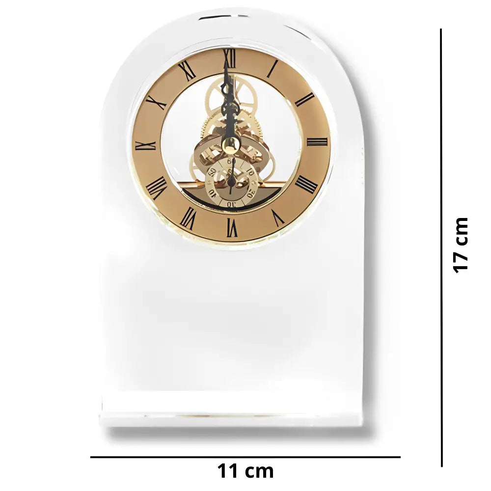 Zegar stojący szklany transparentny w stylu retro 11x17 cm