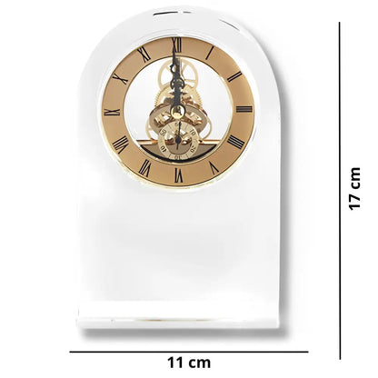 Zegar stojący szklany transparentny w stylu retro 11x17 cm